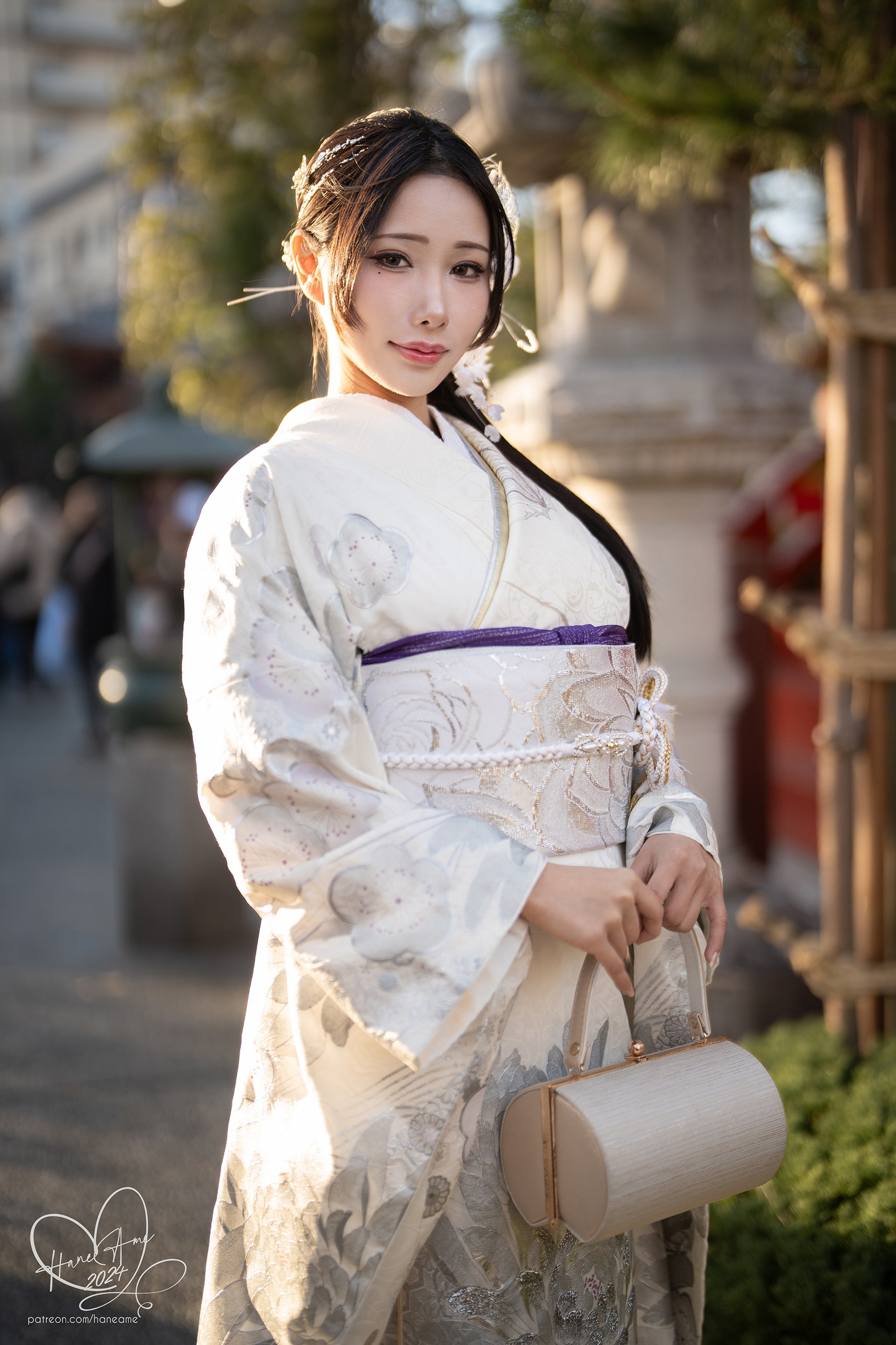 雨波HaneAme – NO.351 Original 2024 New year Silver Kimono[32P5V]-XikXak